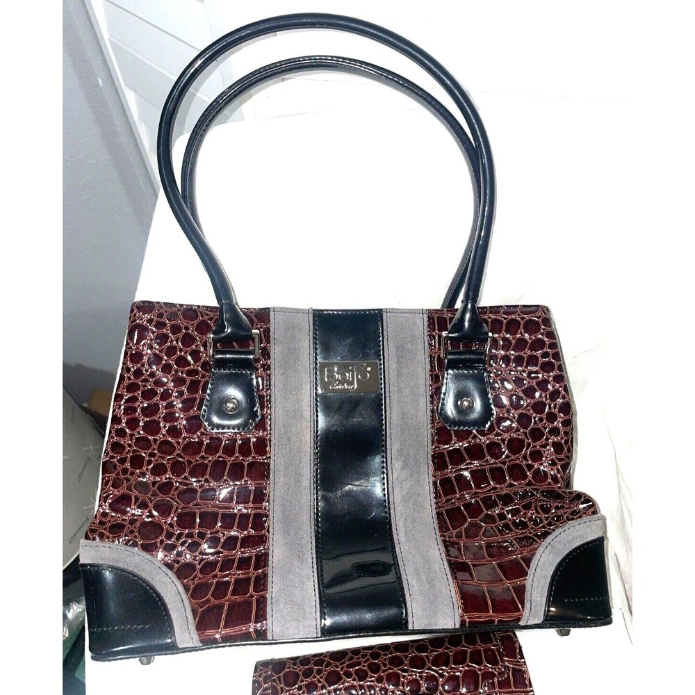 Beijo Tote Bag + Wallet 2Pc Set NWOT Croc Embossed